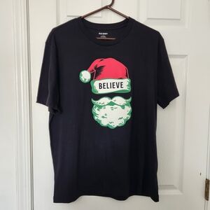Old Navy Black 'Believe' Santa T-Shirt